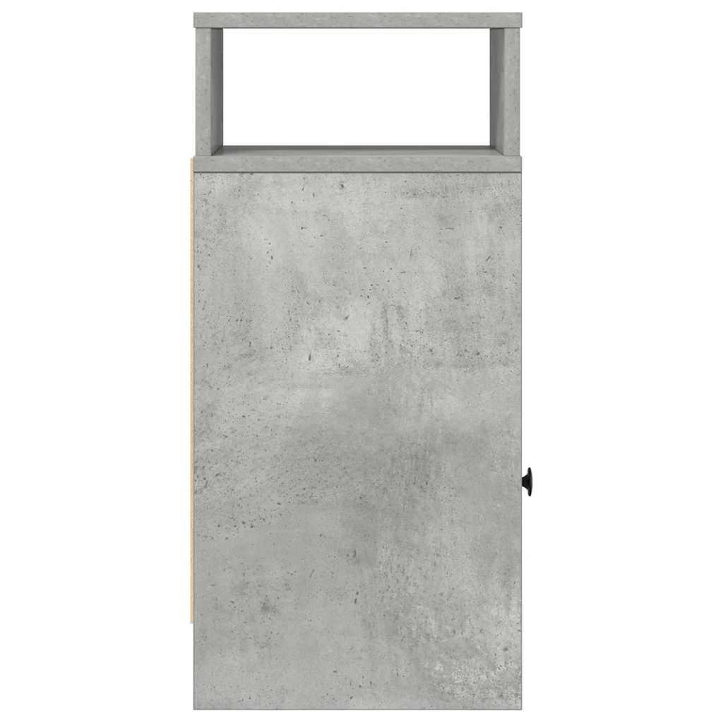 Sengeborde 2 stk. med skuffe 25x31x66 cm betongrå