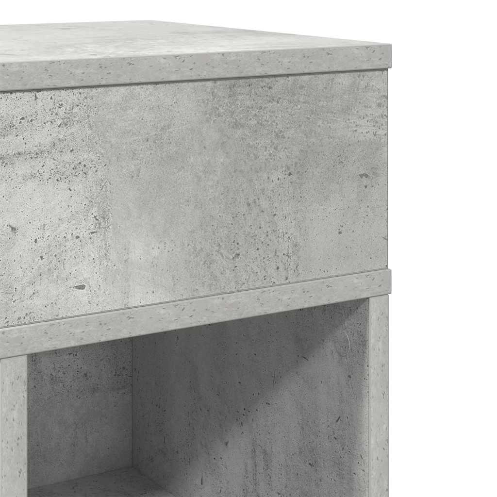 Sengeborde 2 stk. med skuffe 25x31x66 cm betongrå