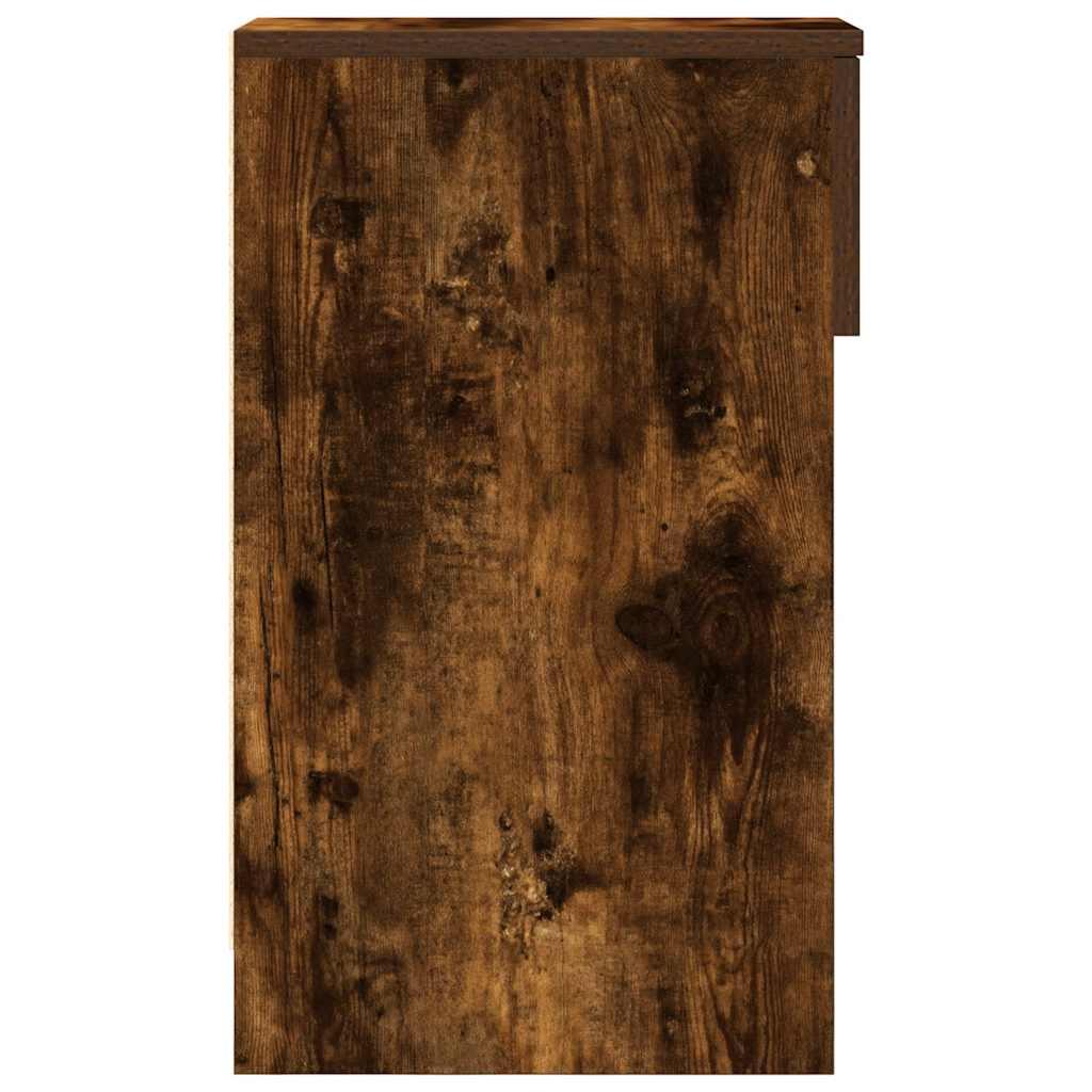 Sengeborde med skuffe 2 stk. 20x36x60 cm røget egetræsfarve