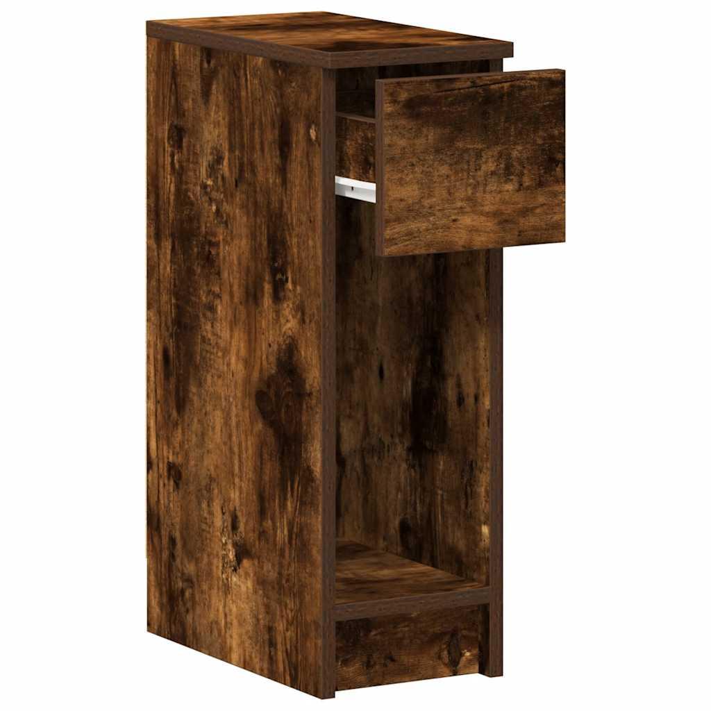 Sengebord med skuffe 20x36x60 cm røget egetræsfarve