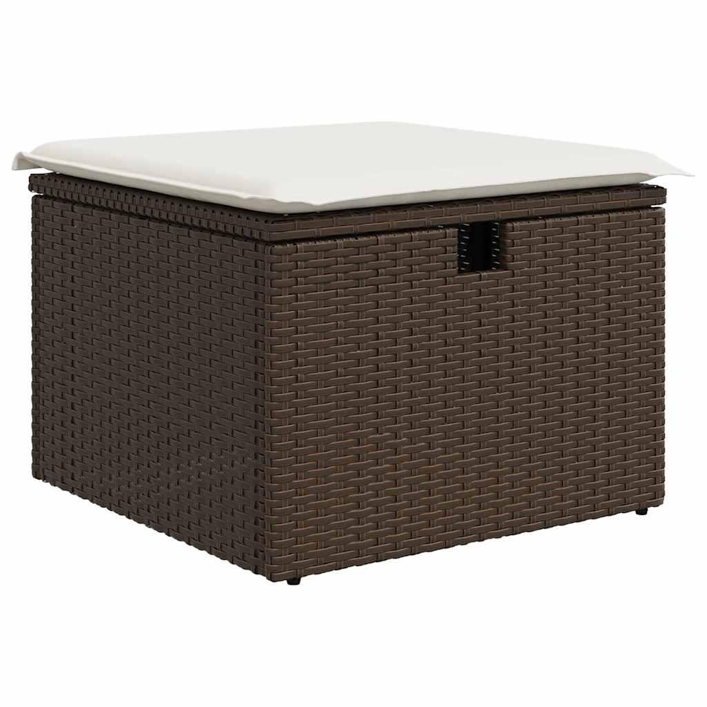 Sofasæt til haven 7 dele med hynder polyrattan brun