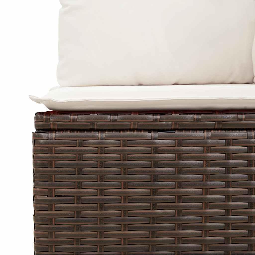 Sofasæt til haven 7 dele med hynder polyrattan brun