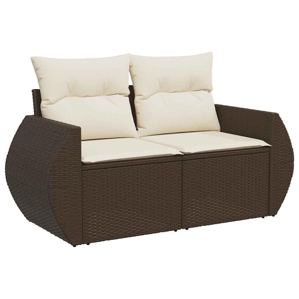 Sofasæt til haven 6 dele med hynder polyrattan brun