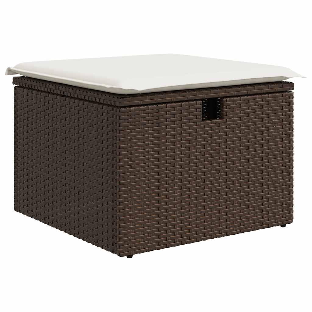 Sofasæt til haven 6 dele med hynder polyrattan brun