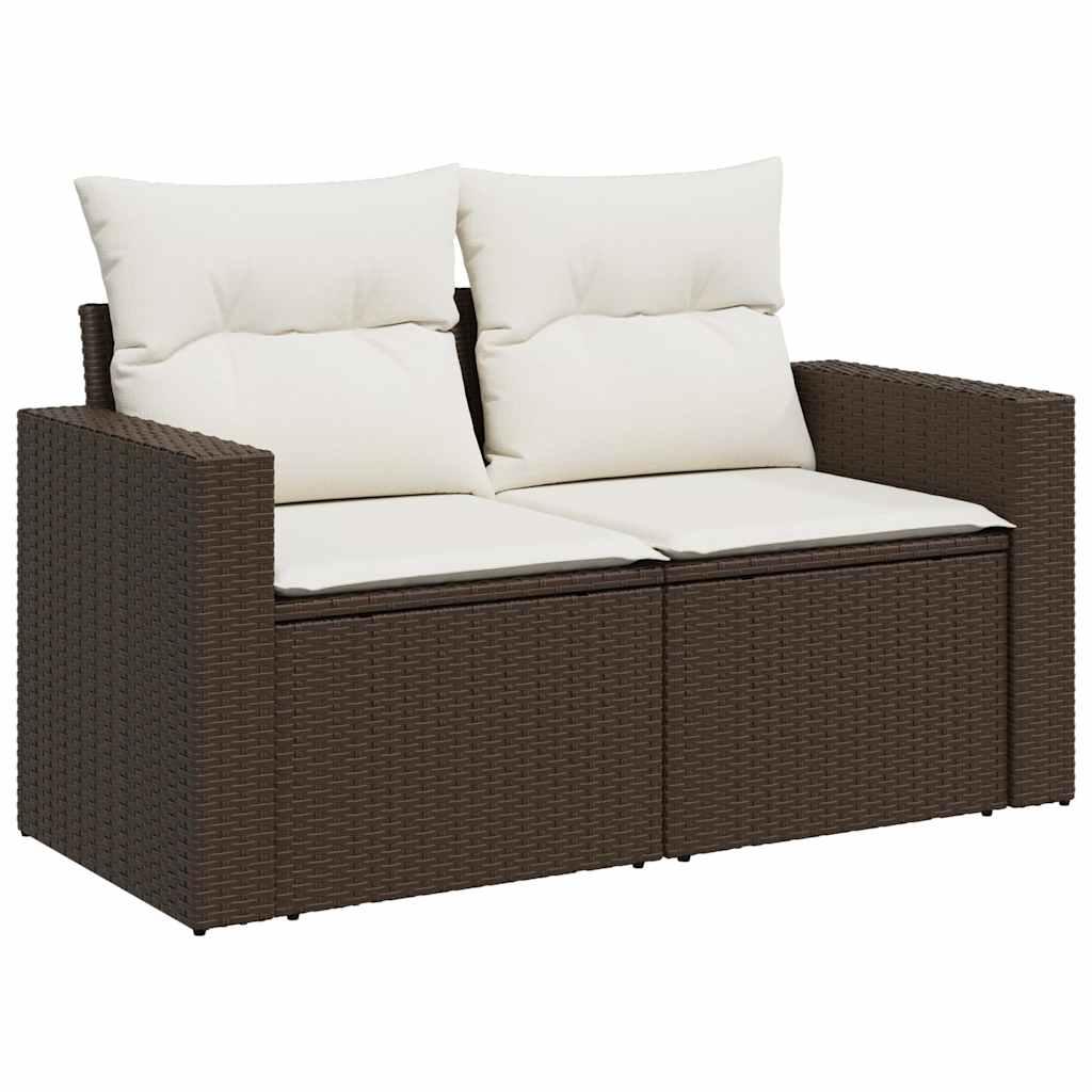 Sofasæt til haven 6 dele med hynder polyrattan brun