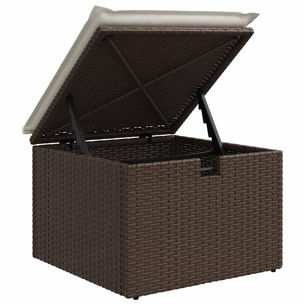 Sofasæt til haven 7 dele med hynder polyrattan brun