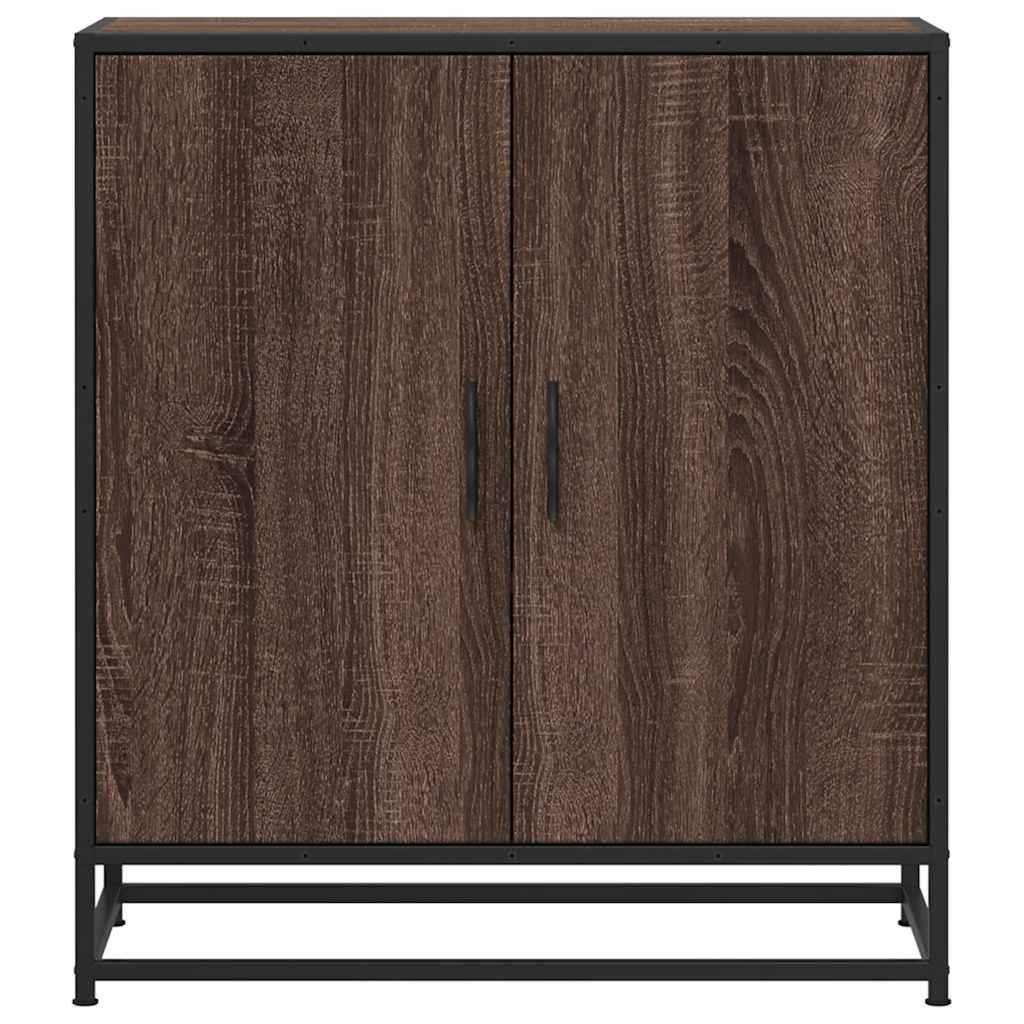 Skab 68x35x76 cm konstrueret træ og metal brun egetræsfarve