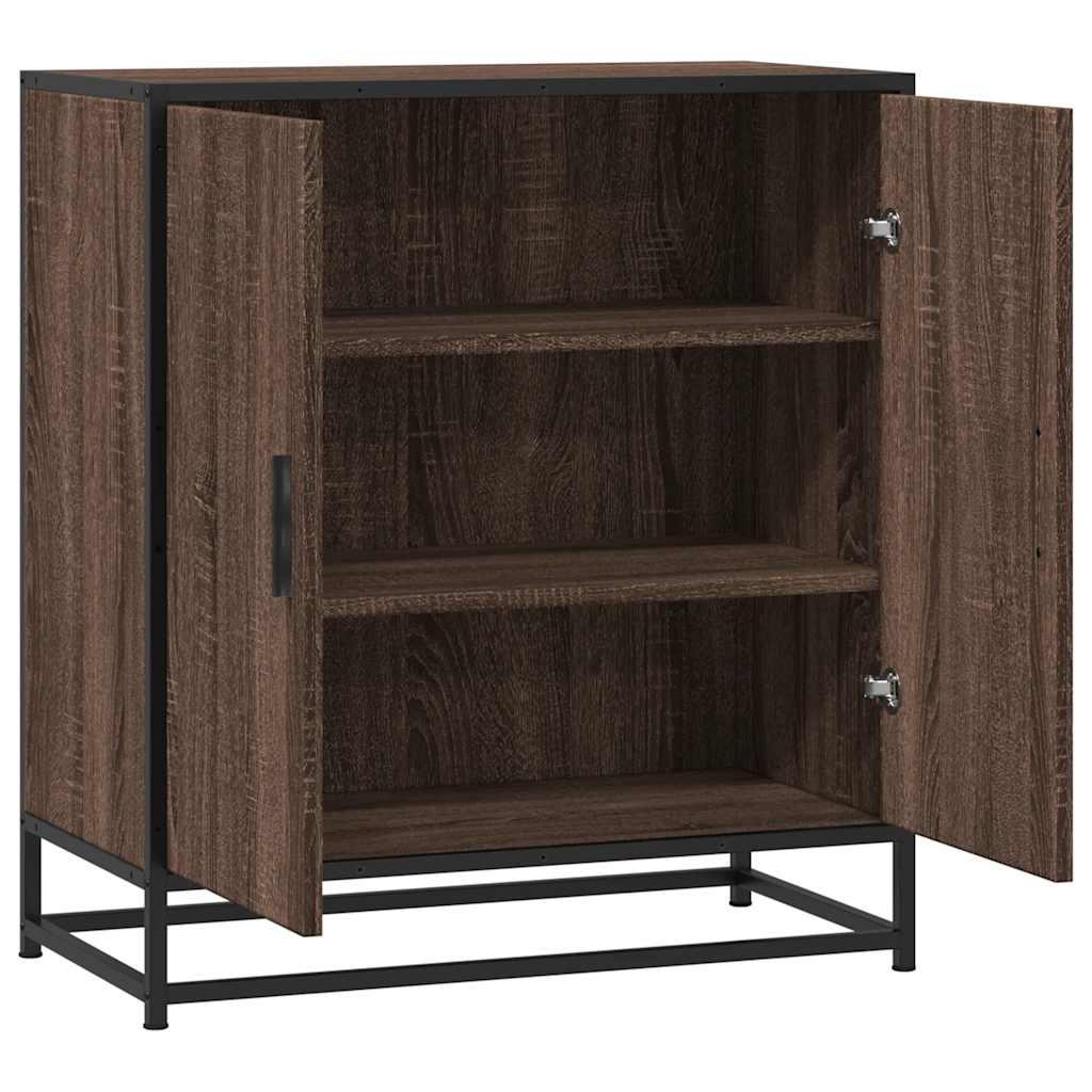 Skab 68x35x76 cm konstrueret træ og metal brun egetræsfarve