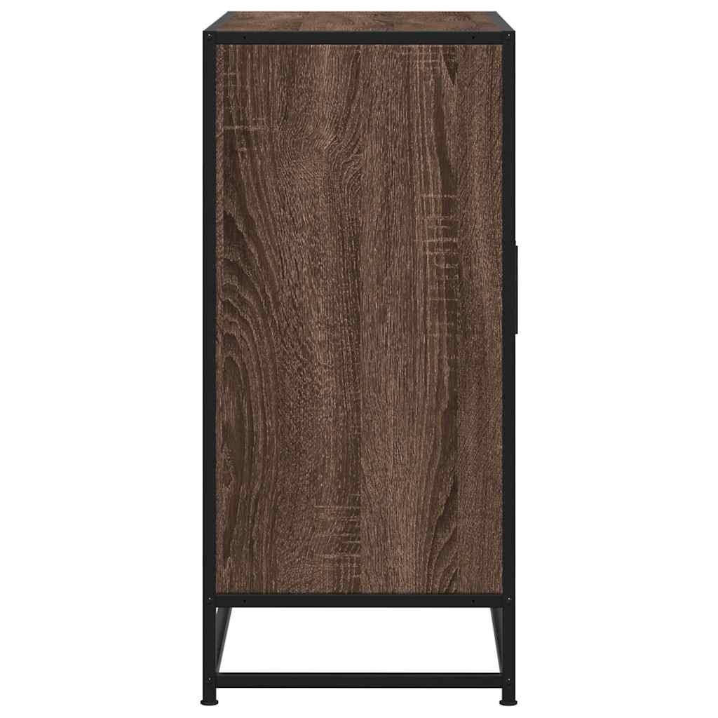 Skab 68x35x76 cm konstrueret træ og metal brun egetræsfarve