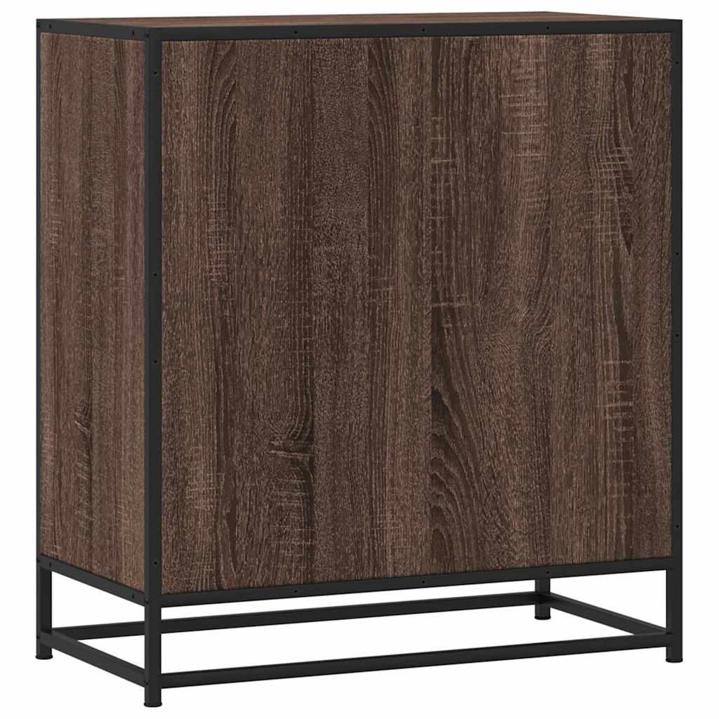Skab 68x35x76 cm konstrueret træ og metal brun egetræsfarve