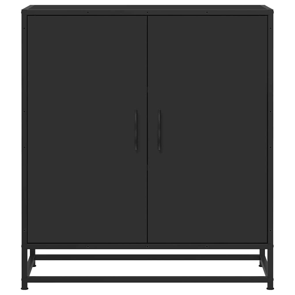 Skuffeskab 68x35x76 cm konstrueret træ og metal sort