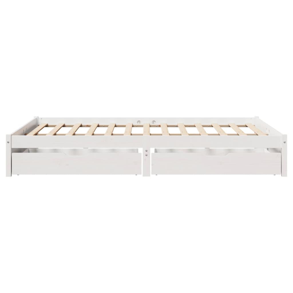 Sengeramme uden madras 120x190 cm massivt fyrretræ hvid