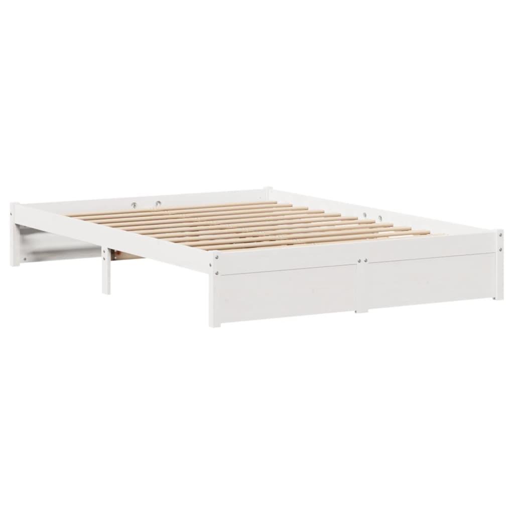 Sengeramme uden madras 120x190 cm massivt fyrretræ hvid