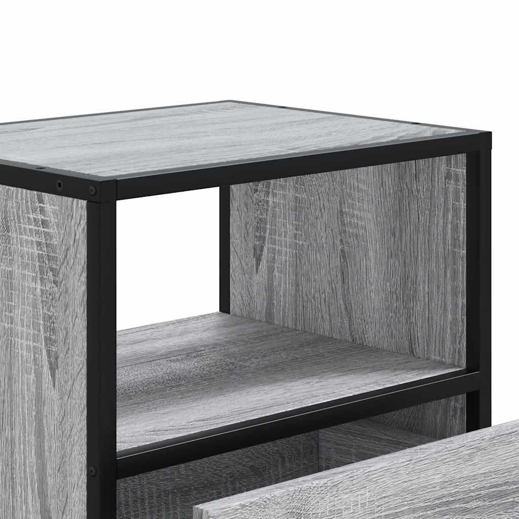 Væghængte sengeborde 2 stk. 40x31x39,5 cm grå sonoma-eg