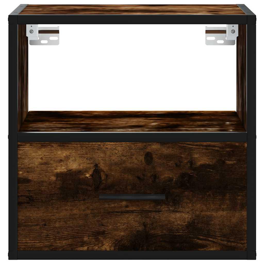 Væghængt sengebord 40x31x39,5 cm røget egetræsfarve