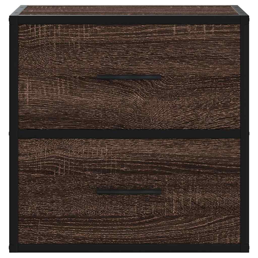 Væghængte sengeborde 2 stk. 40x31x39,5 cm brun egetræsfarve