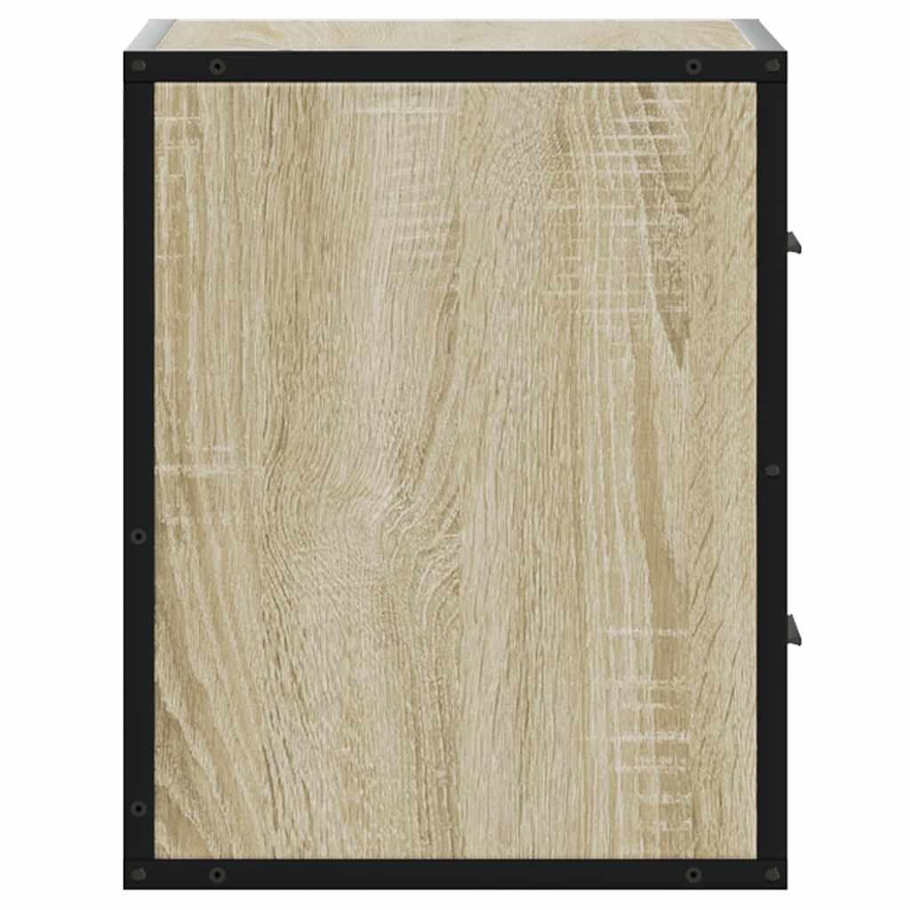 Væghængte sengeborde 2 stk. 40x31x39,5 cm sonoma-eg