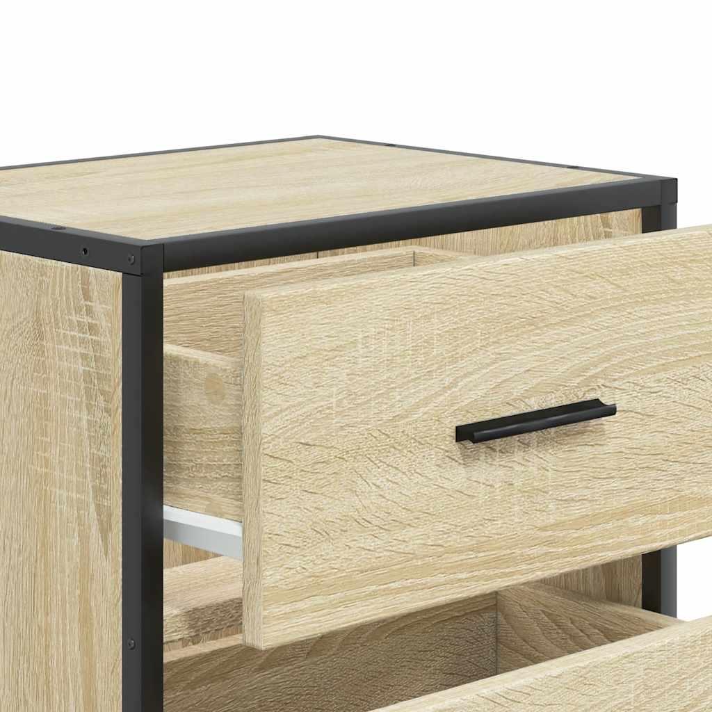 Væghængte sengeborde 2 stk. 40x31x39,5 cm sonoma-eg