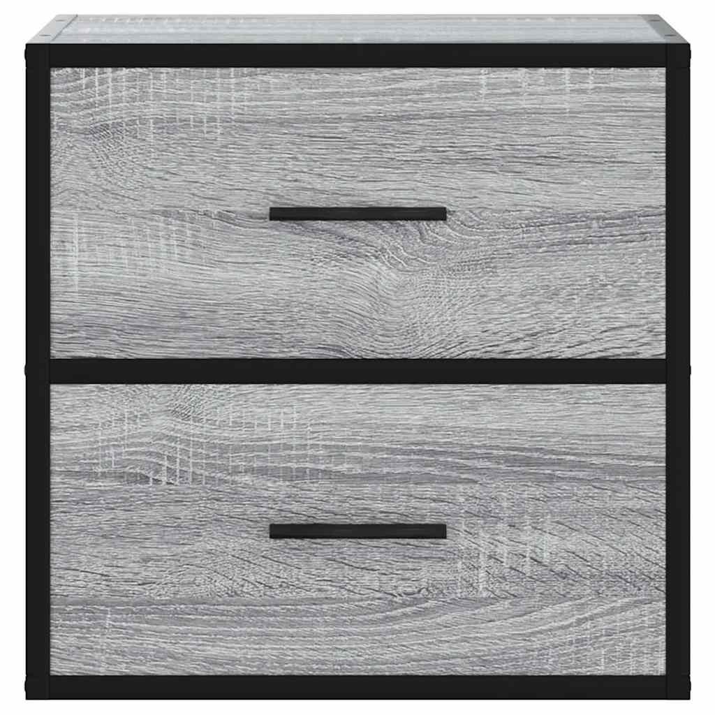 Væghængte sengeborde 2 stk. 40x31x39,5 cm grå sonoma-eg