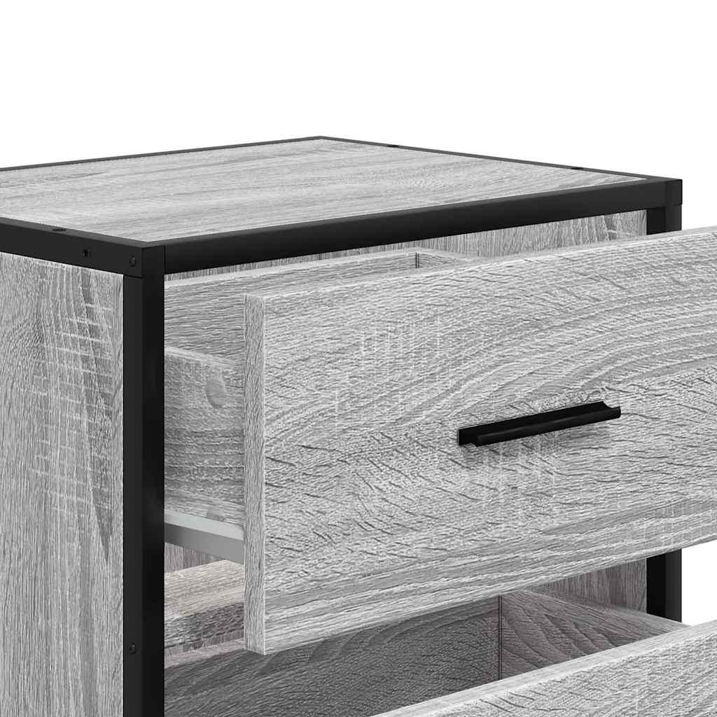 Væghængte sengeborde 2 stk. 40x31x39,5 cm grå sonoma-eg