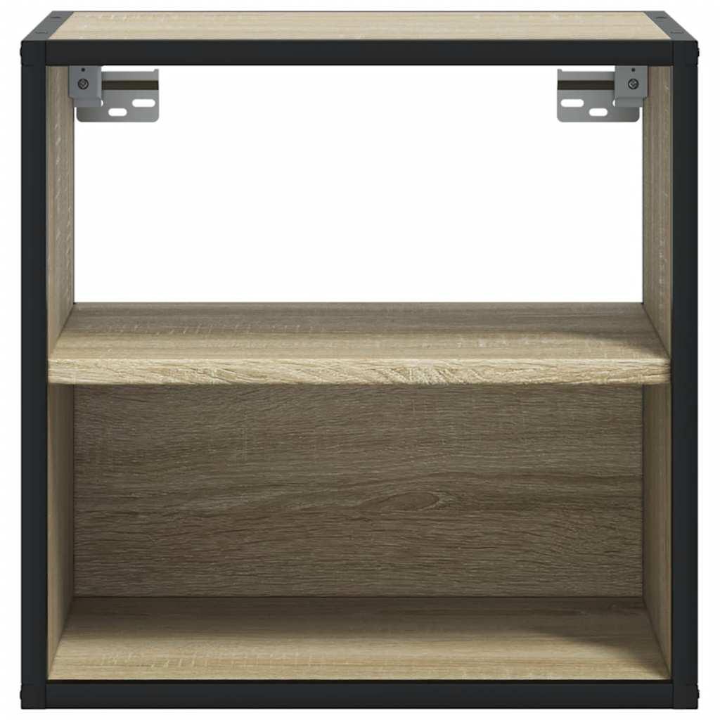 Væghængte sengeborde 2 stk. 40x31x39,5 cm sonoma-eg
