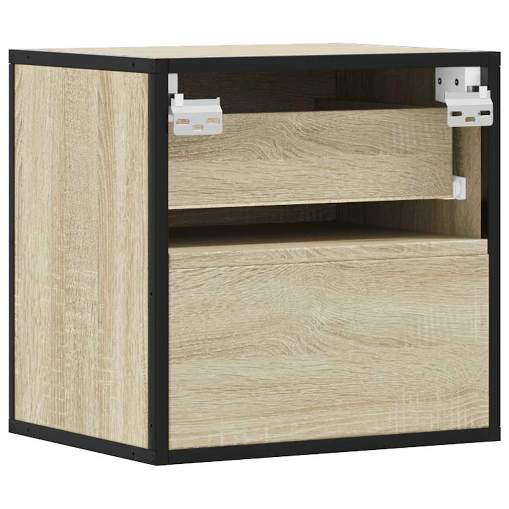 Væghængt sengebord 40x31x39,5 cm sonoma-eg