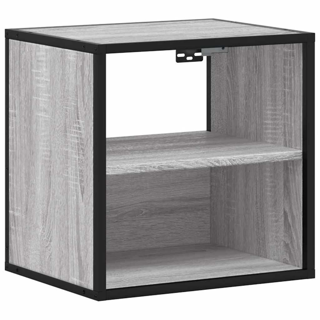 Væghængte sengeborde 2 stk. 40x31x39,5 cm grå sonoma-eg