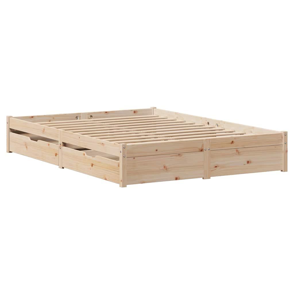Sengeramme uden madras 140x190 cm massivt fyrretræ