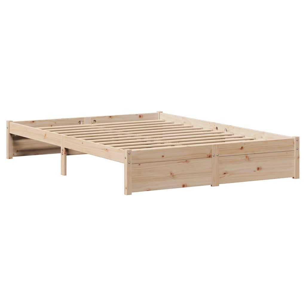 Sengeramme uden madras 140x190 cm massivt fyrretræ