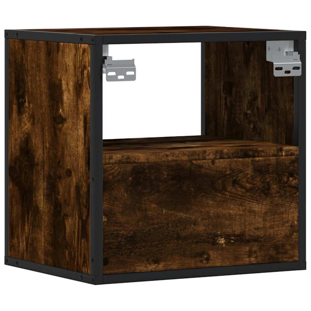 Væghængte sengeborde 2 stk. 40x31x39,5 cm røget egetræsfarve