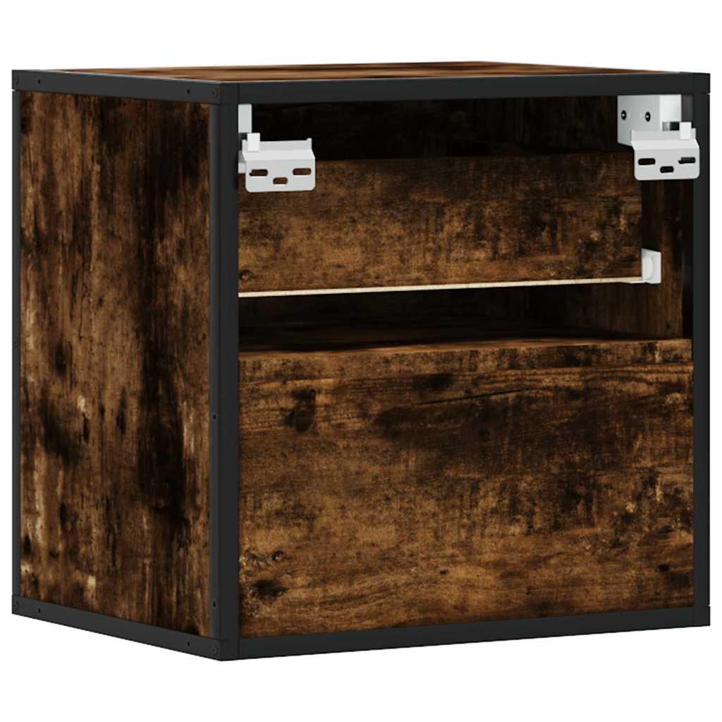 Væghængte sengeborde 2 stk. 40x31x39,5 cm røget egetræsfarve