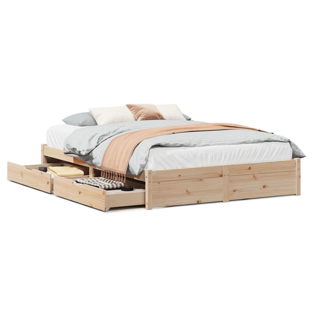 Sengeramme uden madras 120x190 cm massivt fyrretræ