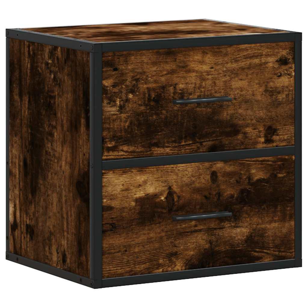 Væghængt sengebord 40x31x39,5 cm røget egetræsfarve