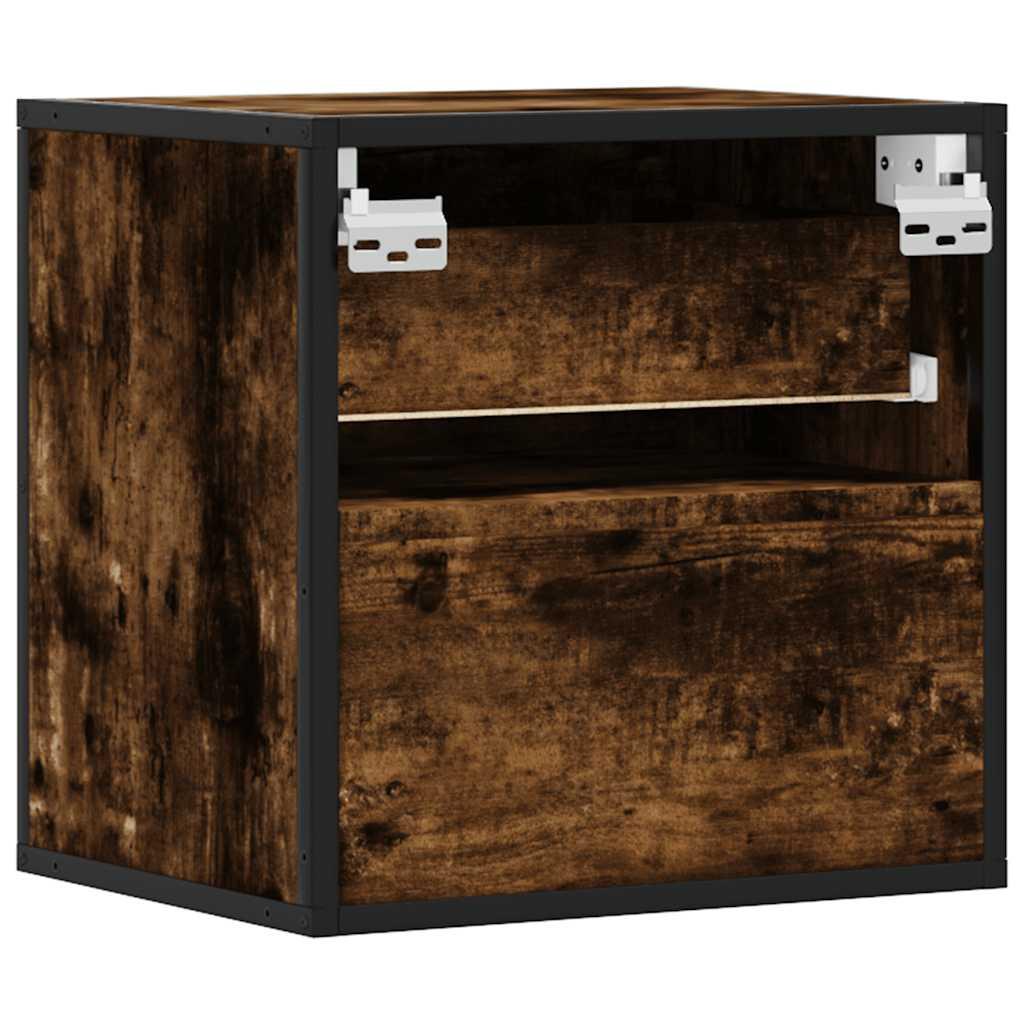 Væghængt sengebord 40x31x39,5 cm røget egetræsfarve