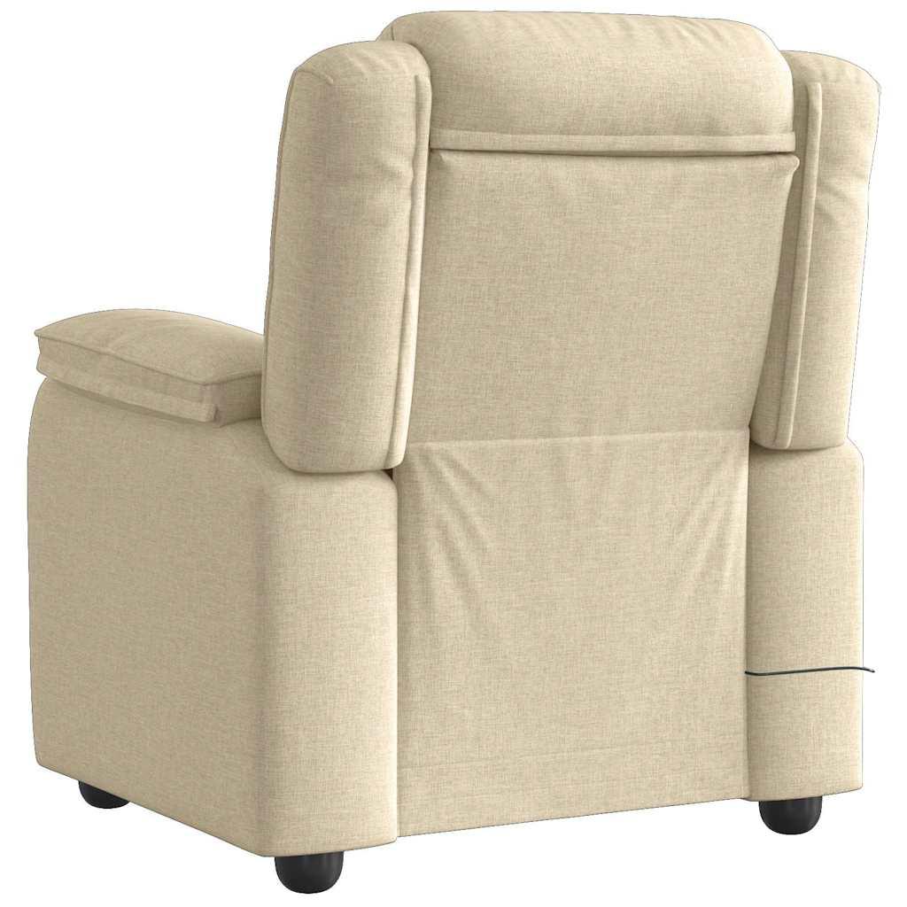 Massagestol stof cremefarvet