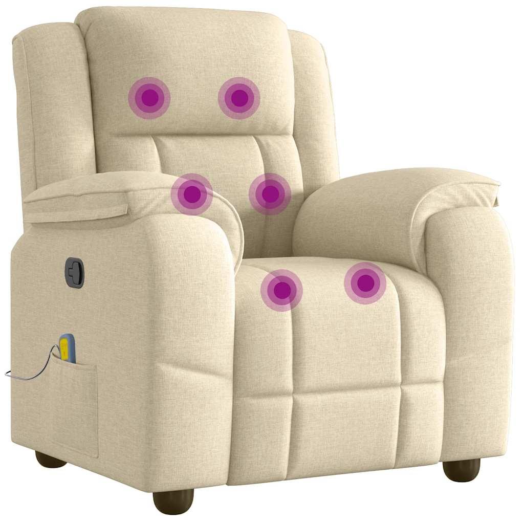 Massagestol stof cremefarvet