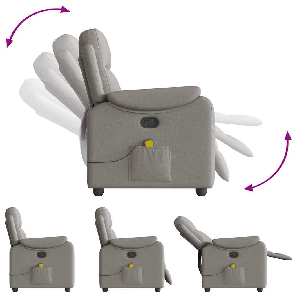 Massagestol stof gråbrun