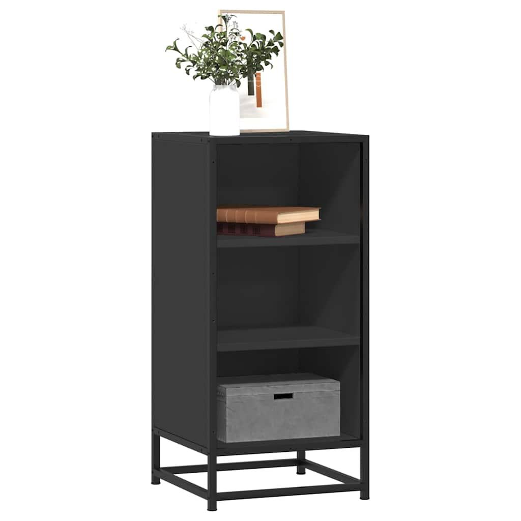 Skuffeskab 35,5x35x76 cm konstrueret træ og metal sort