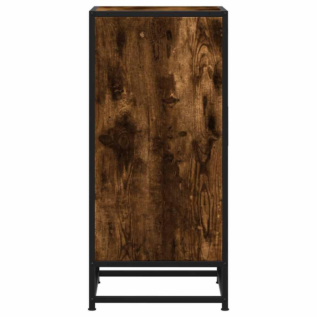 Skab 35,5x35x76 cm konstrueret træ og metal røget egetræsfarve