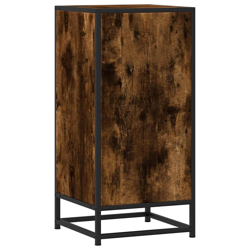 Skab 35,5x35x76 cm konstrueret træ og metal røget egetræsfarve