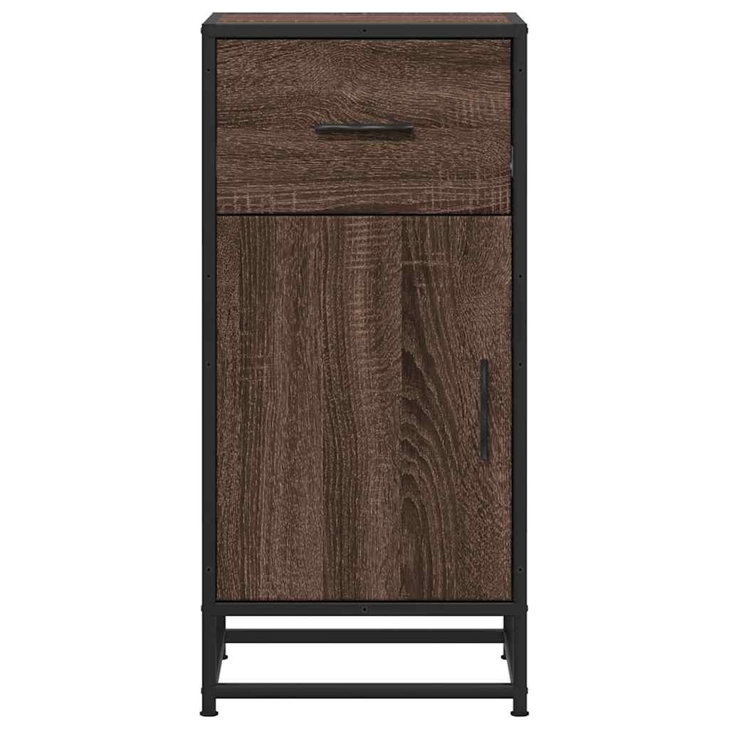 Skab 35,5x35x76 cm konstrueret træ og metal brun egetræsfarve