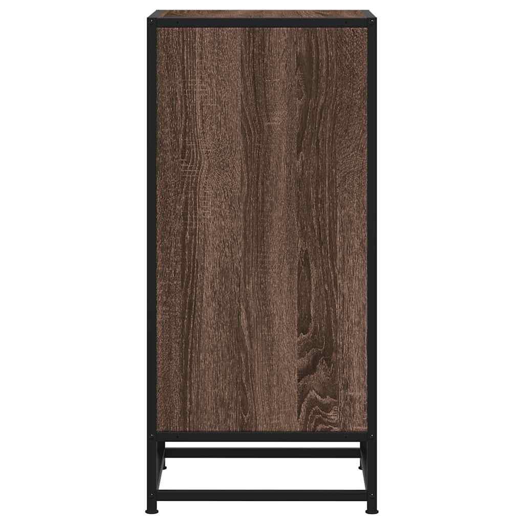 Skab 35,5x35x76 cm konstrueret træ og metal brun egetræsfarve