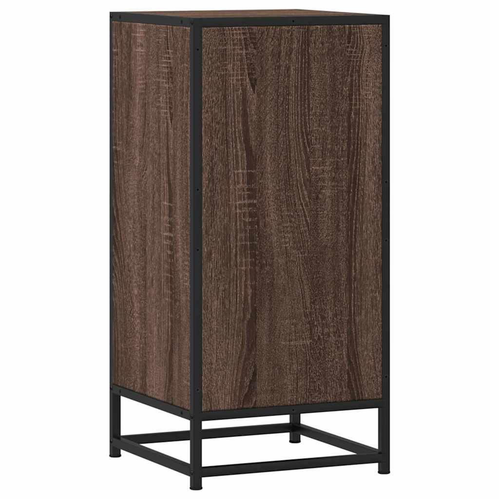 Skab 35,5x35x76 cm konstrueret træ og metal brun egetræsfarve