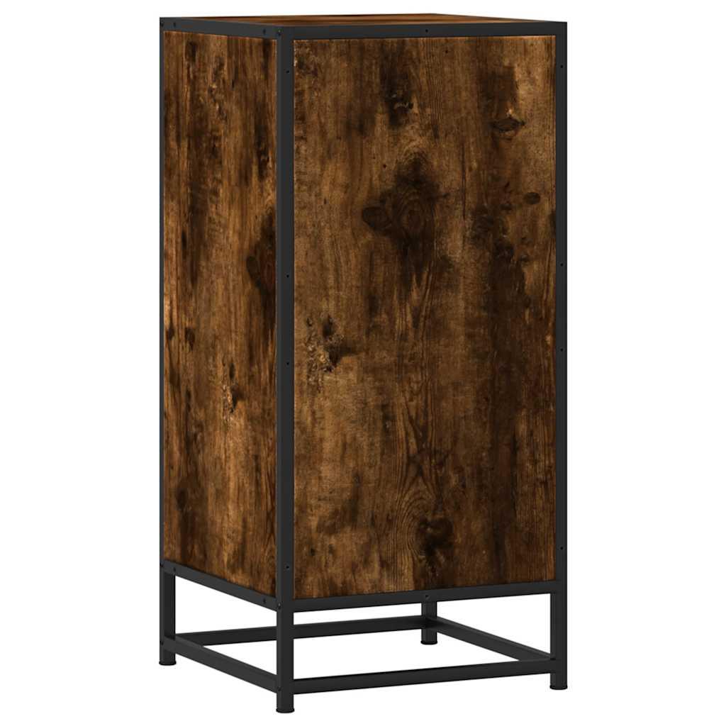 Skab 35,5x35x76 cm konstrueret træ og metal røget egetræsfarve