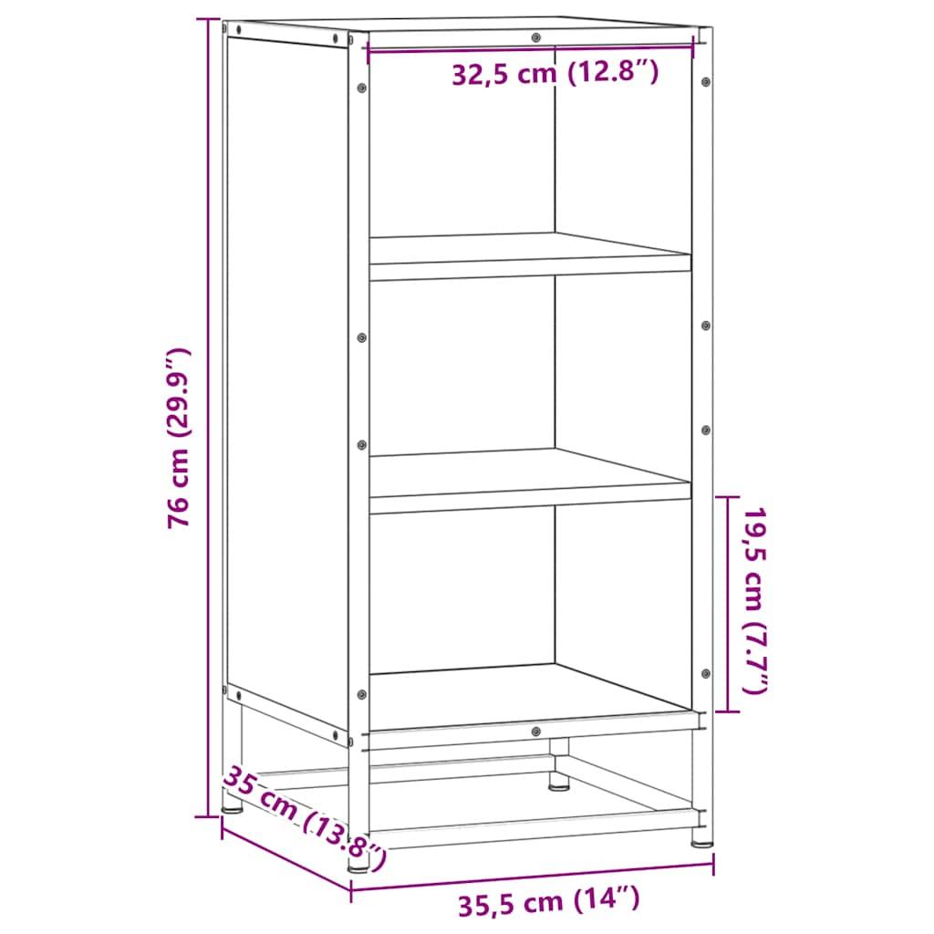 Skab 35,5x35x76 cm konstrueret træ og metal røget egetræsfarve