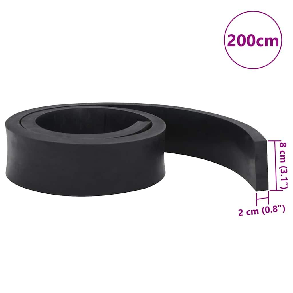 Gummikant til sneplov 200x8x2 cm sort