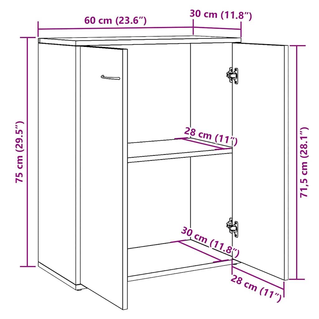 Skænk 60x30x75 cm konstrueret træ antikt træ