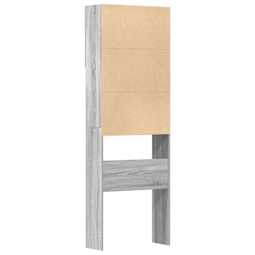 Vaskemaskineskab 64x24x190 cm konstrueret træ grå sonoma-eg