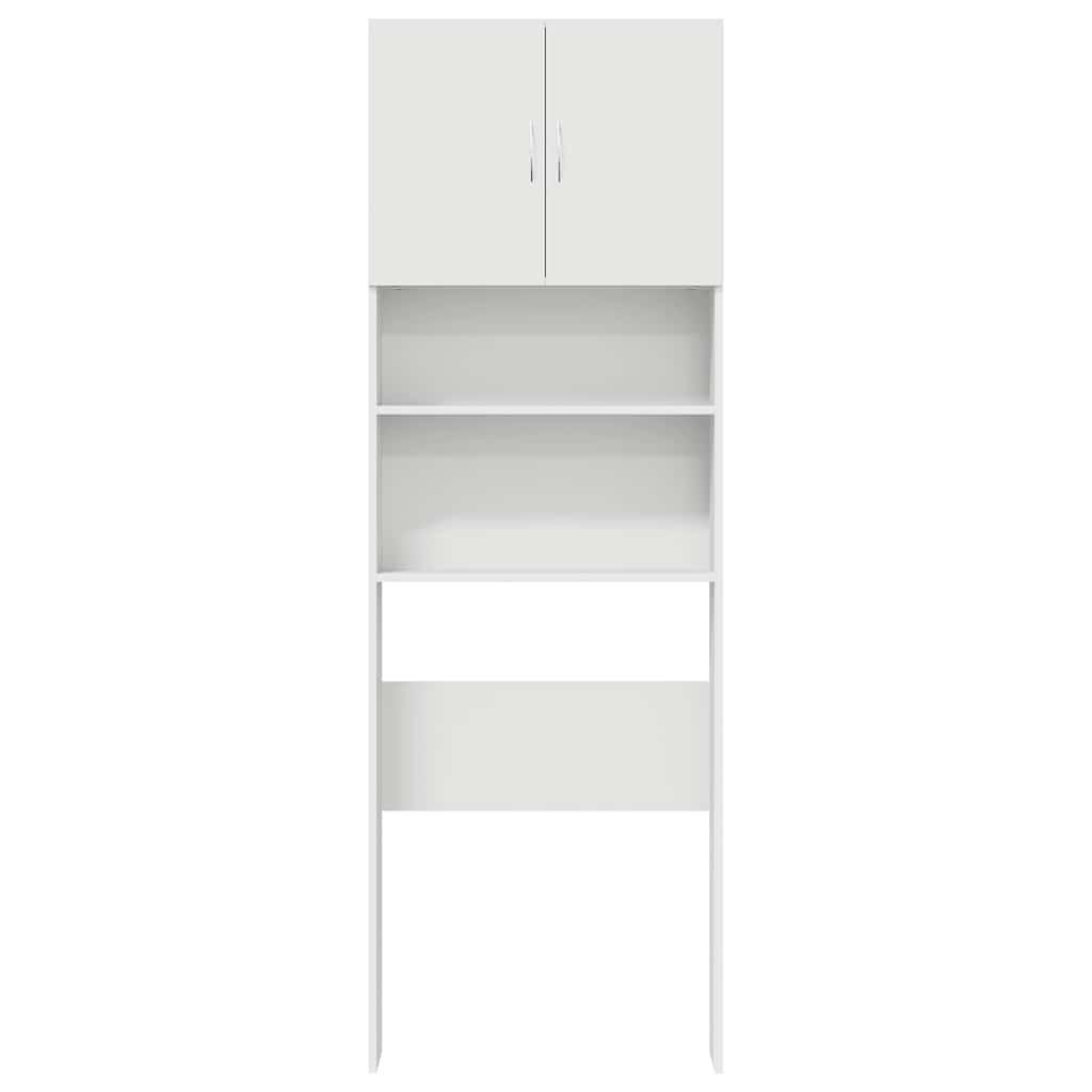 Vaskemaskineskab 64x24x190 cm konstrueret træ hvid