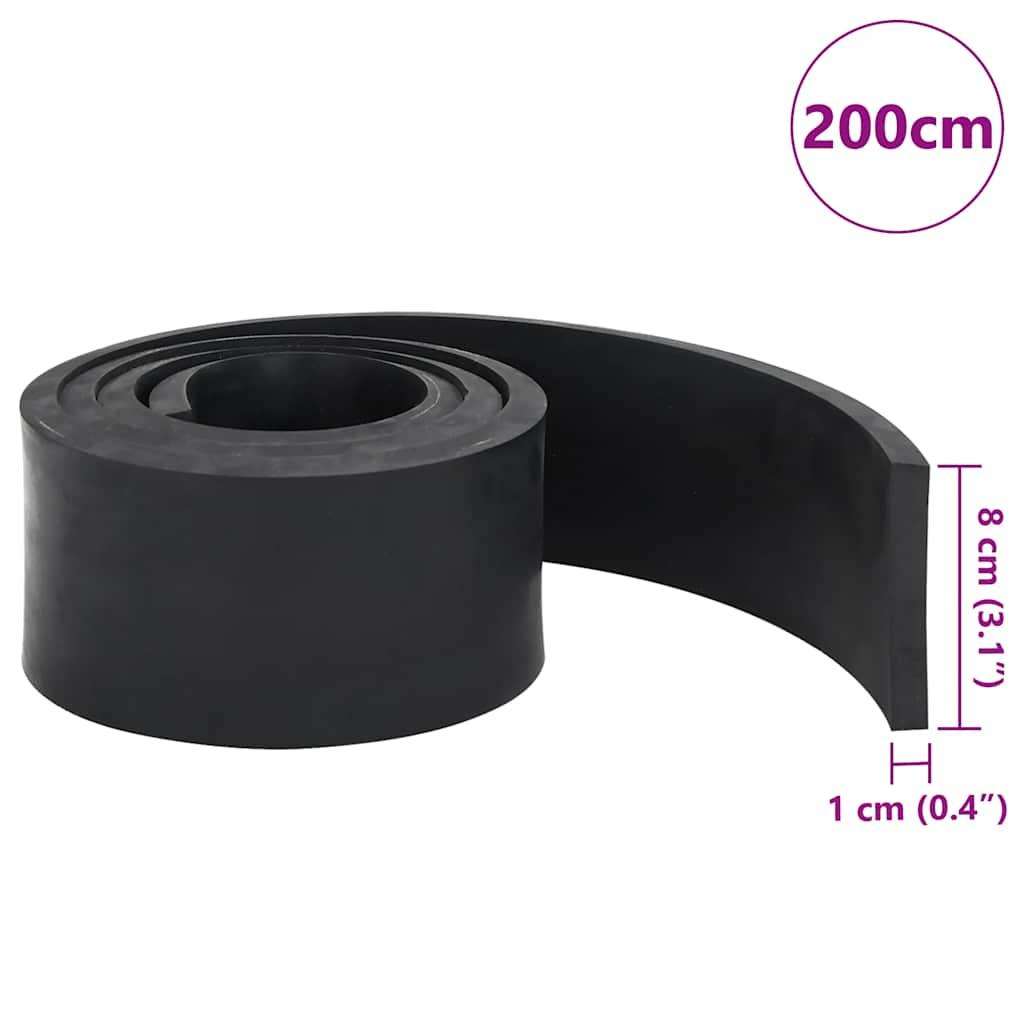 Gummikant til sneplov Sort 200x8x1 cm